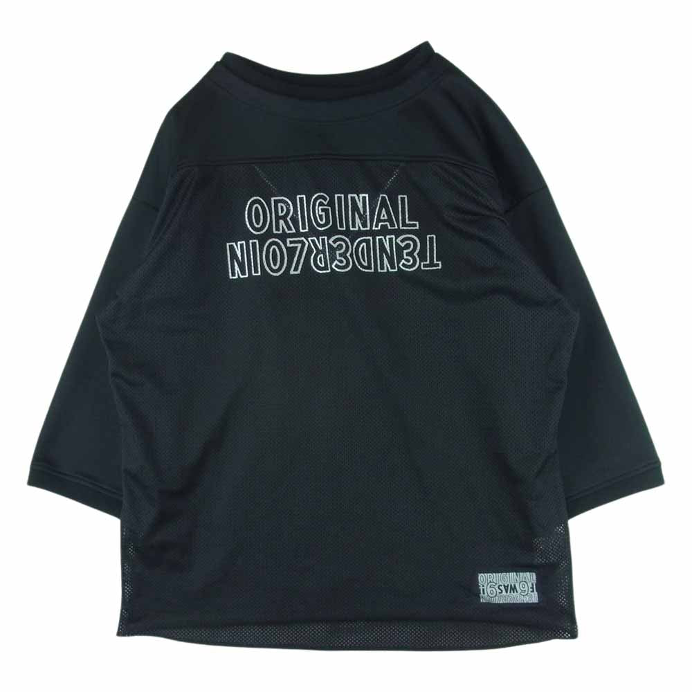 TENDERLOIN テンダーロイン 21SS NFL MESH JERSEY OG メッシュ ジャージー フットボール Tシャツ スウェット ブラック系 L【中古】