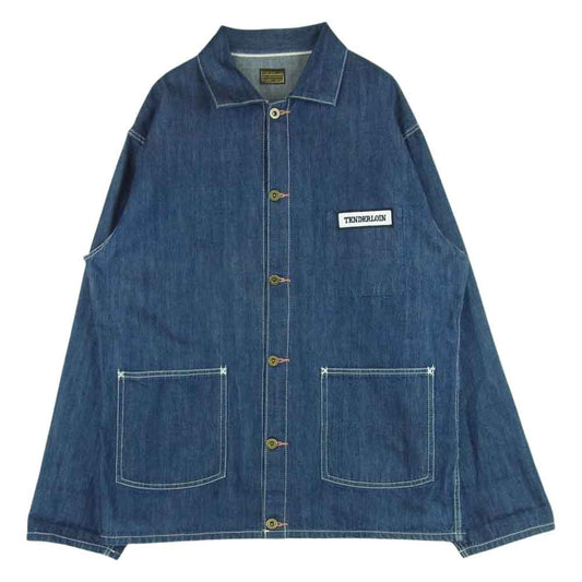 TENDERLOIN テンダーロイン ロゴワッペン デニム カバーオール ジャケット コットン 日本製 インディゴブルー系 L【中古】