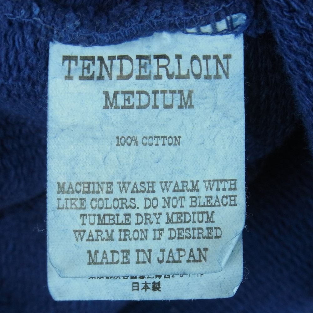 TENDERLOIN テンダーロイン 22SS MOSS STITCH SWEAT モスステッチ ロゴプリント スウェット トレーナー ブルー系 M【中古】