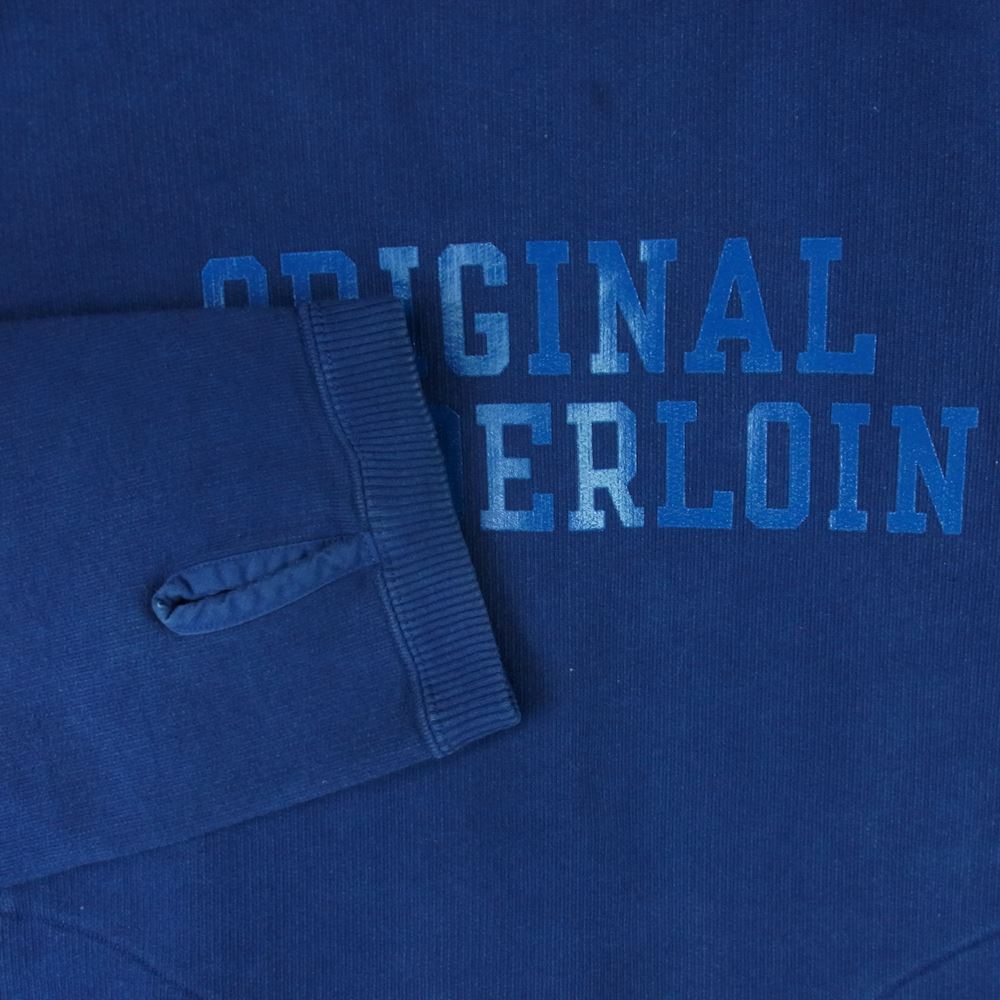 TENDERLOIN テンダーロイン 22SS MOSS STITCH SWEAT モスステッチ ロゴプリント スウェット トレーナー ブルー系 M【中古】