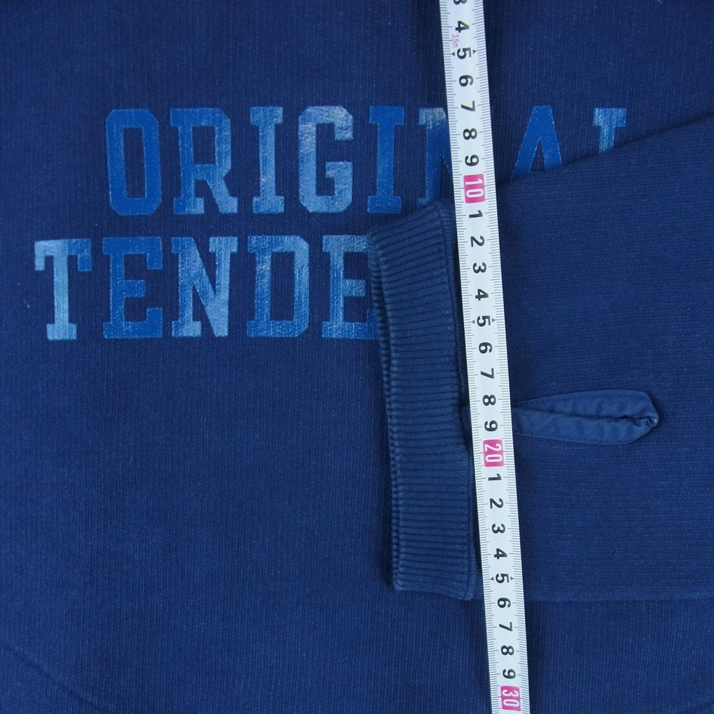 TENDERLOIN テンダーロイン 22SS MOSS STITCH SWEAT モスステッチ ロゴプリント スウェット トレーナー ブルー系 M【中古】