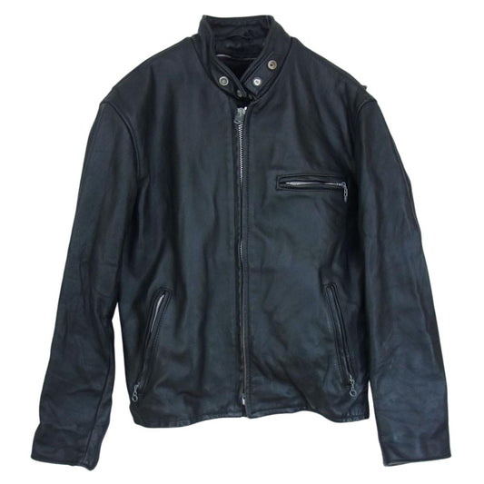 schott ショット 641 裏地ボアライナー付属 シングル ライダースジャケット ブラック系 40【中古】