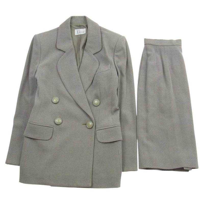 Dior ディオール NE2FX701J Mademoiselle マドモアゼル suit jacket skirt スーツ ジャケット スカート セットアップ ライトブラウン系 M【中古】