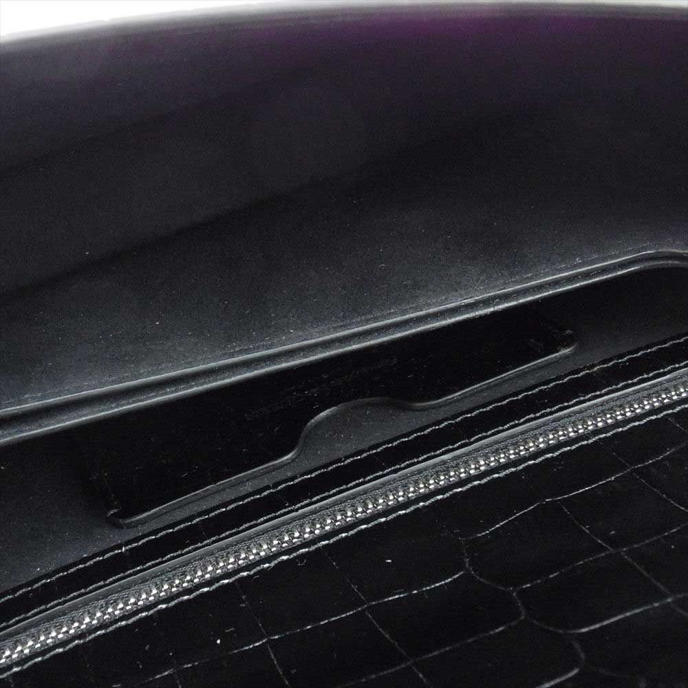 Alexander McQueen アレキサンダーマックイーン 5819431 HBOY1000 Spider Jewelled Satchel クロコ型押し スパイダー ジュエリー ナックル バッグ ショルダー ブラック系【美品】【中古】