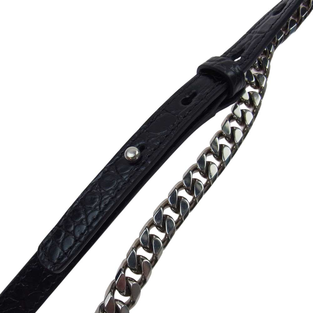 Alexander McQueen アレキサンダーマックイーン 5819431 HBOY1000 Spider Jewelled Satchel クロコ型押し スパイダー ジュエリー ナックル バッグ ショルダー ブラック系【美品】【中古】