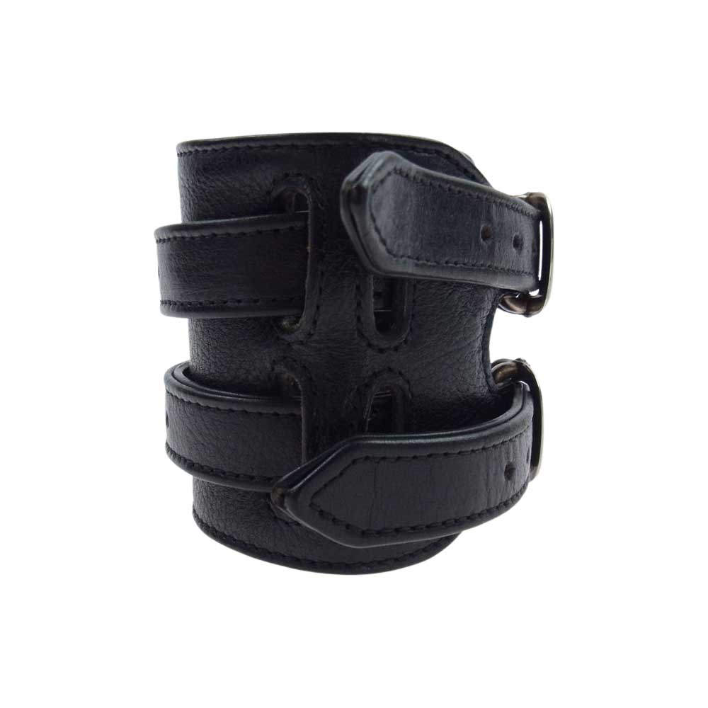 CHROME HEARTS クロムハーツ（原本無） ダブル R&R レザー ブレスレット ブラック系【中古】