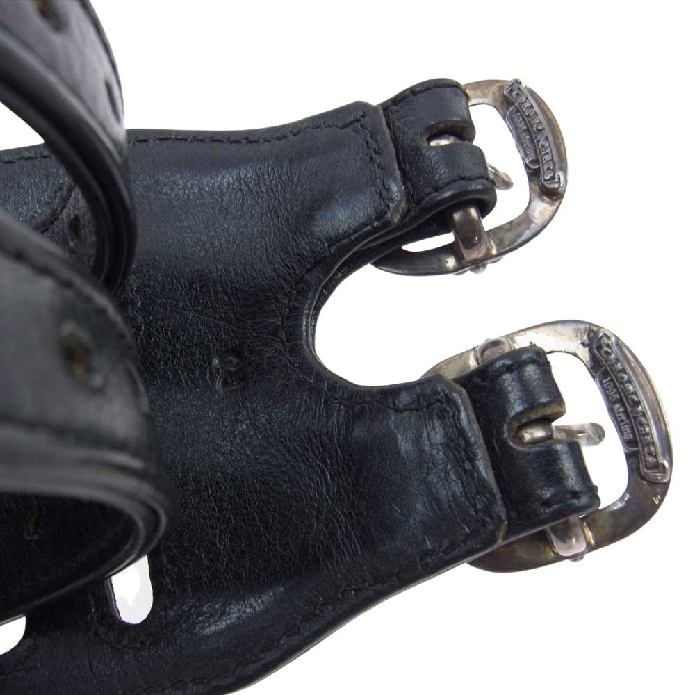 CHROME HEARTS クロムハーツ（原本無） ダブル R&R レザー ブレスレット ブラック系【中古】