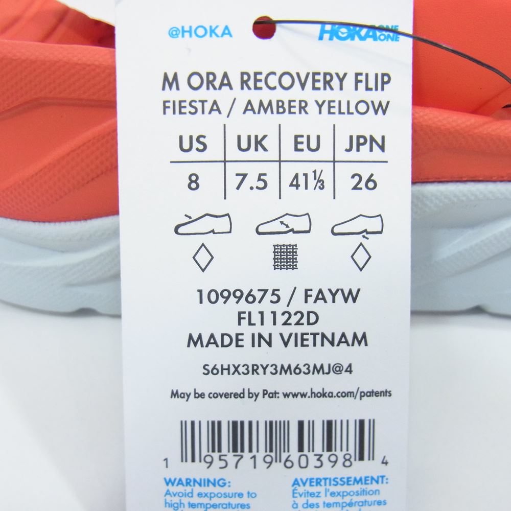ホカ オネオネ ORA RECOVERY FLIP オラ リカバリー フリップ サンダル レッド系 26.0cm【極上美品】【中古】