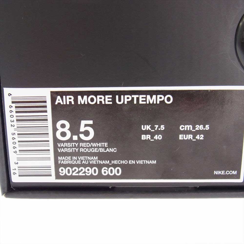 Supreme シュプリーム 902290-600 × NIKE ナイキ AIR MORE UPTEMPO シュプテン モアテン エアモアアップテンポ スニーカー レッド系 26.5cm【極上美品】【中古】