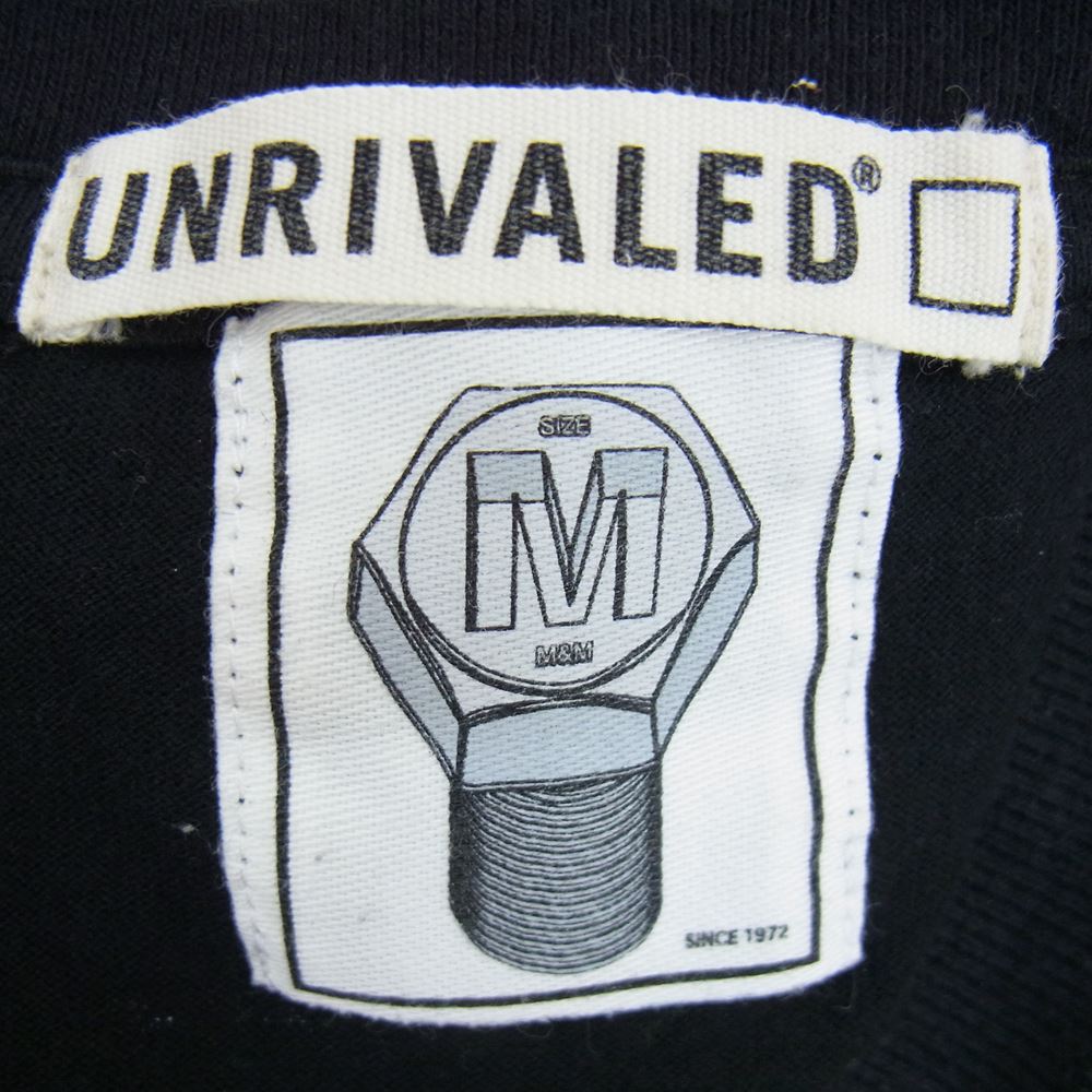 エムアンドエム × UNRIVALED アンライバルド プリント 半袖 Tシャツ ブラック系 M【中古】