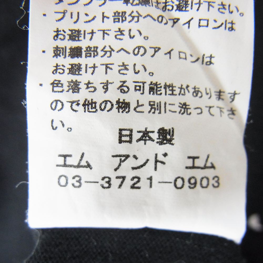 エムアンドエム × UNRIVALED アンライバルド プリント 半袖 Tシャツ ブラック系 M【中古】