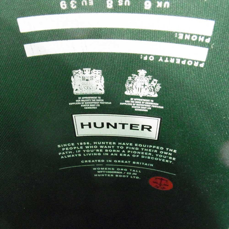 HUNTER ハンター ORIGINAL TALL オリジナル トール ロング レイン ブーツ グリーン系 UK6【中古】