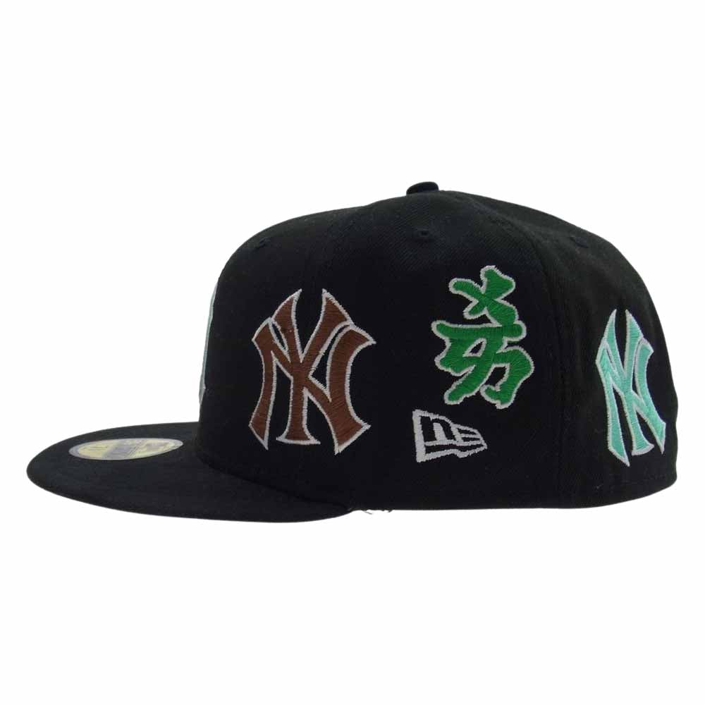 Supreme シュプリーム 22AW × New York Yankees New Era ニューエラ Kanji 漢字 ロゴ キャップ ブラック系 7.5/8【中古】