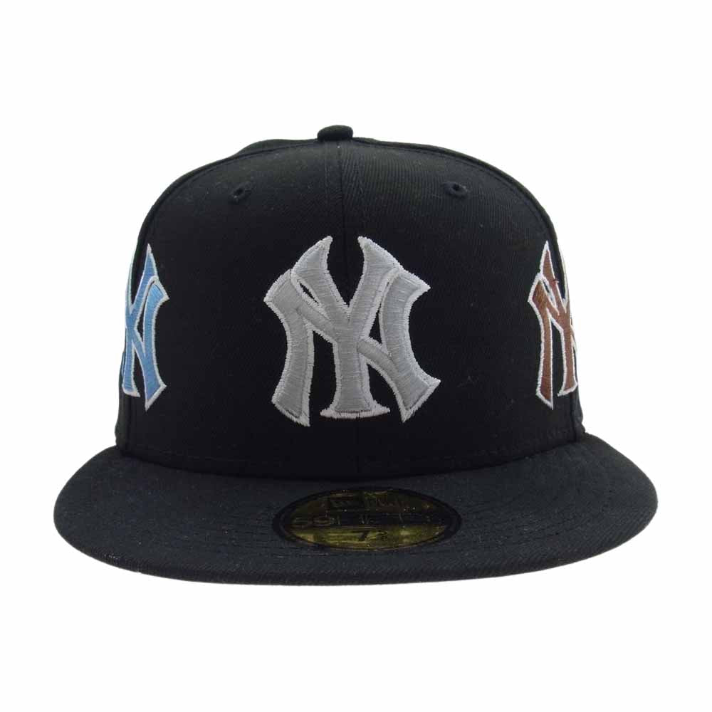 Supreme シュプリーム 22AW × New York Yankees New Era ニューエラ Kanji 漢字 ロゴ キャップ ブラック系 7.5/8【中古】