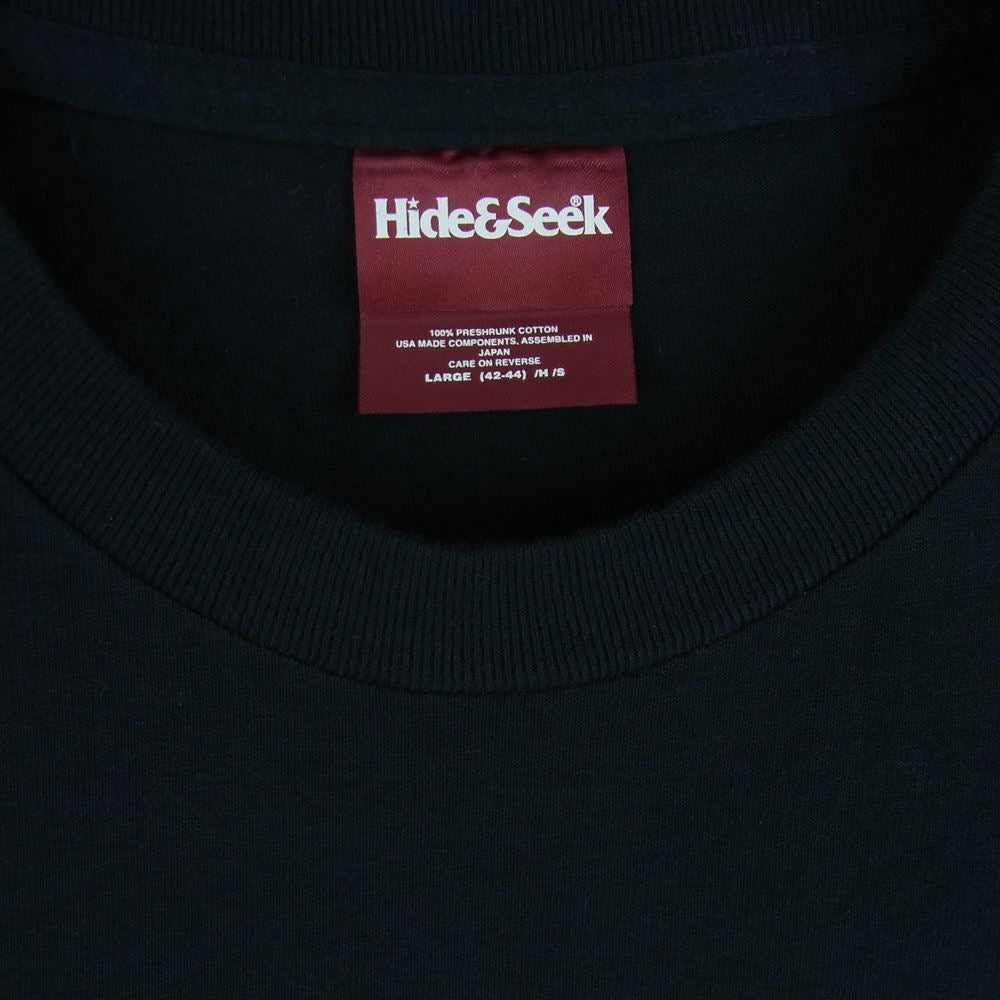 HideandSeek ハイドアンドシーク EAGLE S/S TEE イーグル プリント 半袖 Tシャツ ブラック系 L【新古品】【未使用】【中古】