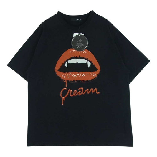 HYSTERIC GLAMOUR ヒステリックグラマー 06231CT09 THEE HYSTERIC XXX BLOODY CREAM 半袖 Tシャツ コットン 日本製 ブラック系 L【新古品】【未使用】【中古】