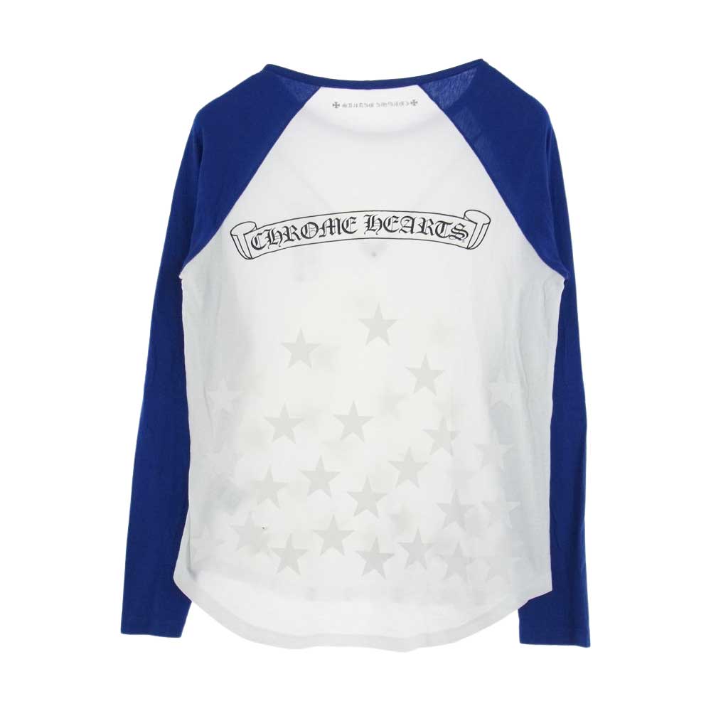 CHROME HEARTS クロムハーツ（原本無） スタープリント 7分丈 ラグラン カットソー ホワイト系 ブルー系 M【中古】