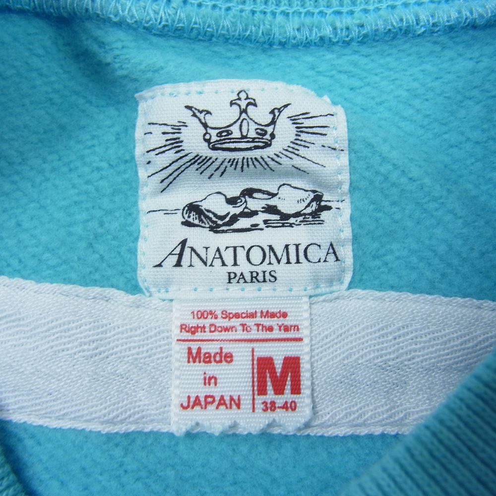 ANATOMICA アナトミカ 22SS  530-571-04 SWEAT RAGLAN CREW NECK  TURQUOISE ラグランスリーブ スウェット  グリーン系 M【美品】【中古】