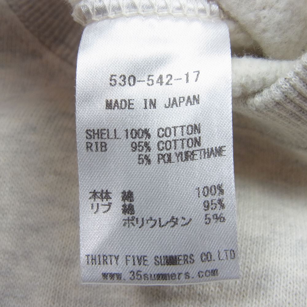 ANATOMICA アナトミカ 530-542-17 SWEAT SHIRTS CREW NECK クルーネック スウェット グレー グレー系 オフホワイト系 M【中古】