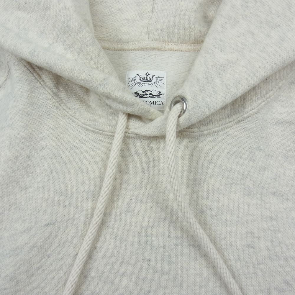 ANATOMICA アナトミカ 530-542-18 SWEAT SHIRT P／O HOOD プルオーバー スウェット パーカー オフホワイト系 グレー系 M【美品】【中古】