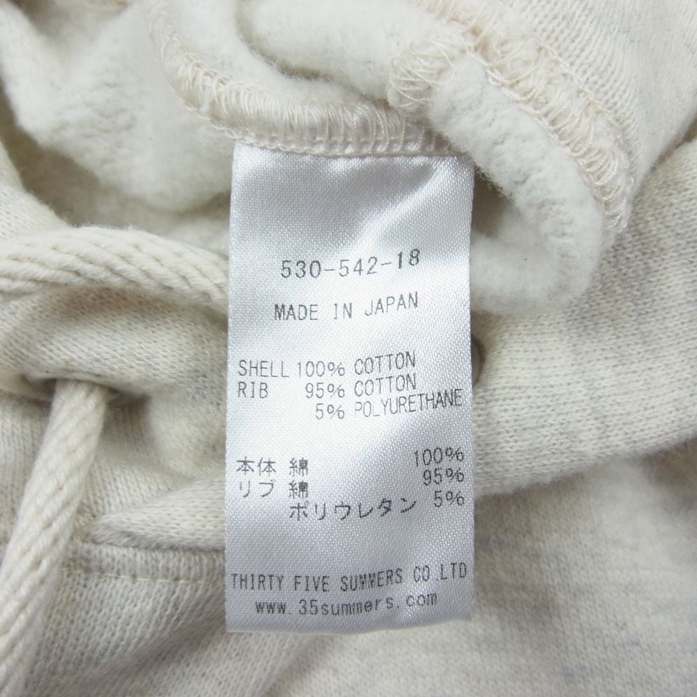 ANATOMICA アナトミカ 530-542-18 SWEAT SHIRT P／O HOOD プルオーバー スウェット パーカー オフホワイト系 グレー系 M【美品】【中古】