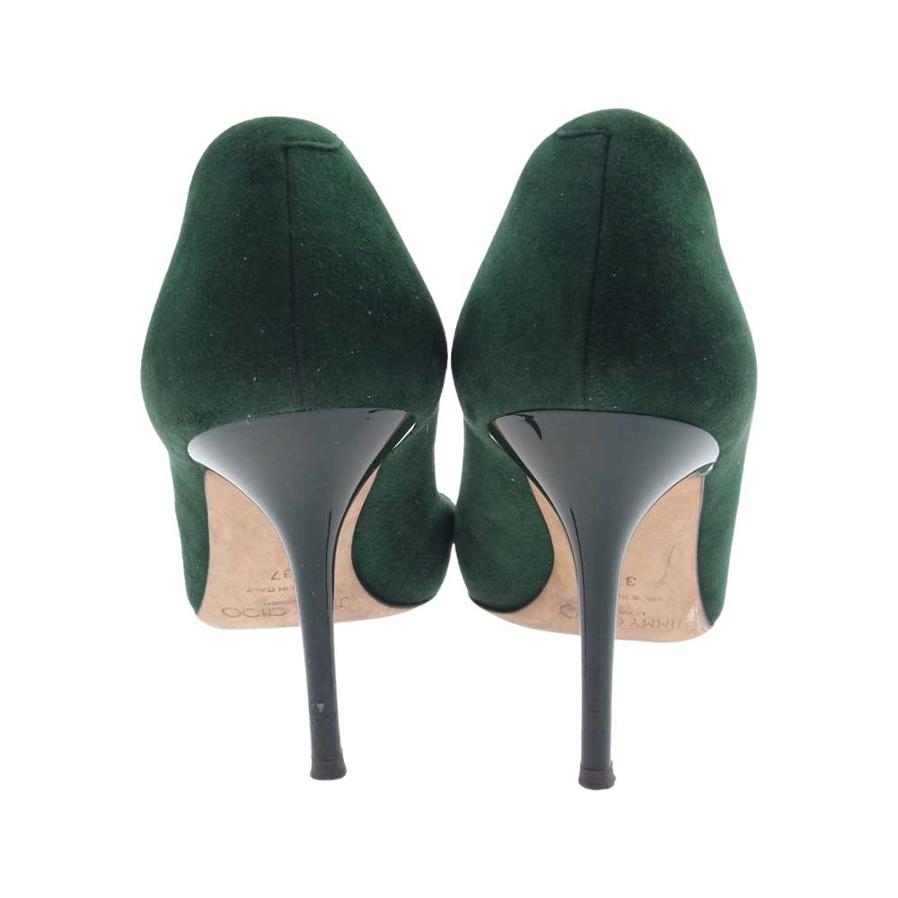 JIMMY CHOO ジミーチュウ スエード パンプス ピンヒール グリーン グリーン系 37【中古】