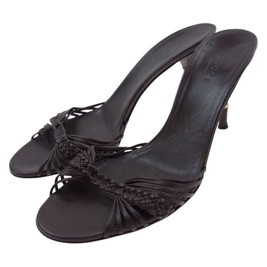 GUCCI グッチ バンブー ヒール パンプス  ダークブラウン系 37.1/2【中古】