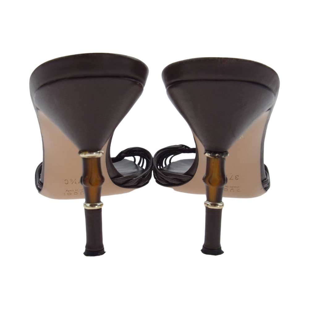 GUCCI グッチ バンブー ヒール パンプス  ダークブラウン系 37.1/2【中古】