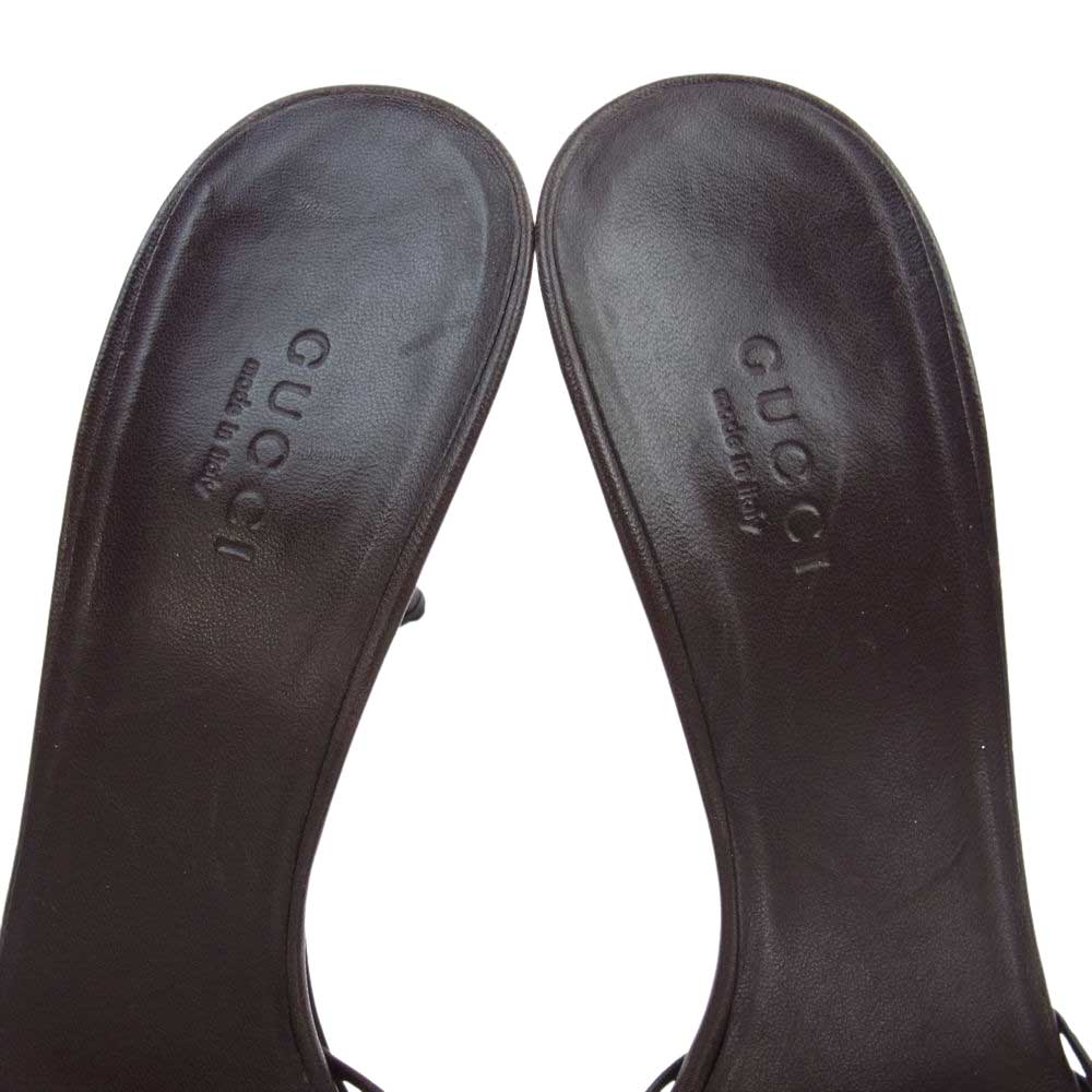 GUCCI グッチ バンブー ヒール パンプス  ダークブラウン系 37.1/2【中古】