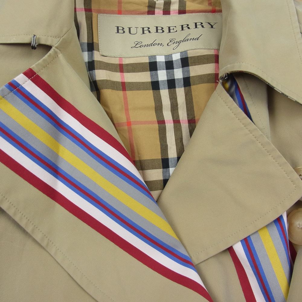 BURBERRY バーバリー 国内正規品 マルチストライプライン トレンチコート ベージュ系 UK8【中古】