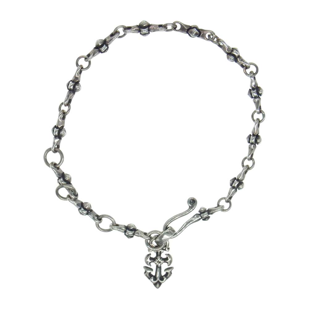 BILL WALL LEATHER ビルウォールレザー SMALL CROSS LINKS ANCHOR BRACELET スモールクロスリンク アンカーチャーム ブレスレット シルバー系【中古】