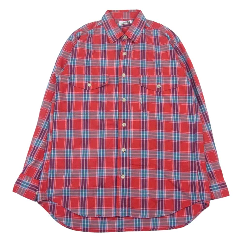 THE NORTH FACE ノースフェイス K-TY721 003076 70's 80's vintage チェック柄 茶タグ 長袖シャツ レッド系 M【中古】