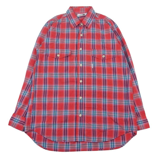 THE NORTH FACE ノースフェイス K-TY721 003076 70's 80's vintage チェック柄 茶タグ 長袖シャツ レッド系 M【中古】