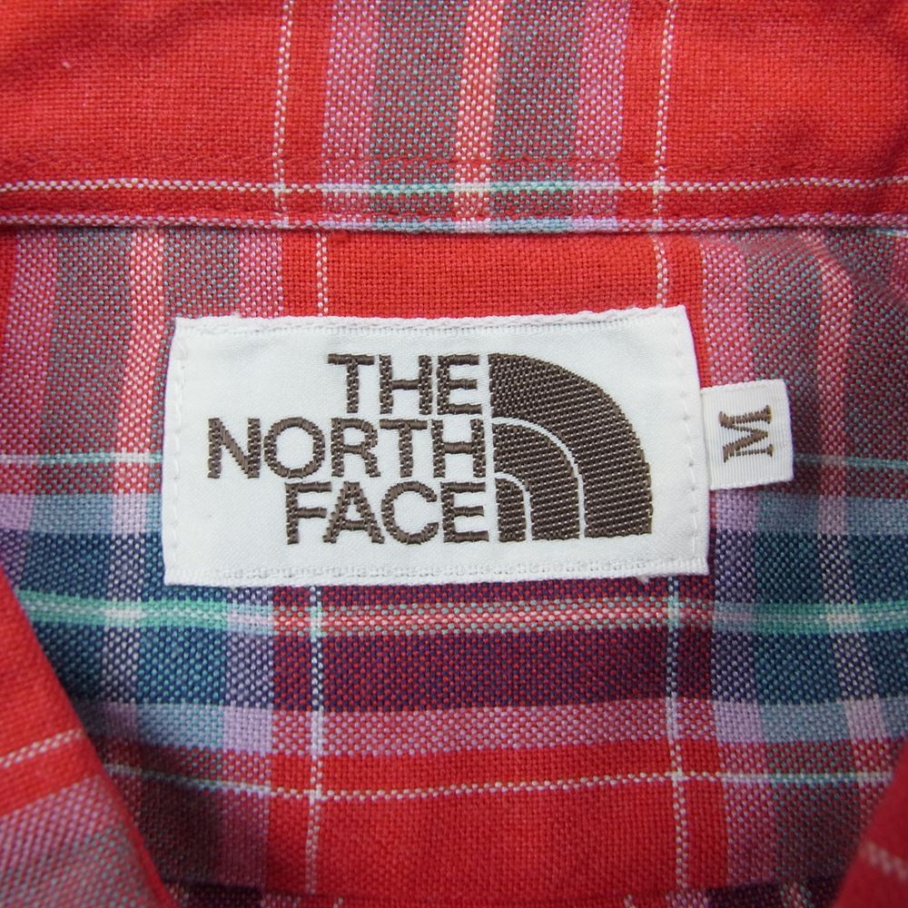 THE NORTH FACE ノースフェイス K-TY721 003076 70's 80's vintage チェック柄 茶タグ 長袖シャツ レッド系 M【中古】