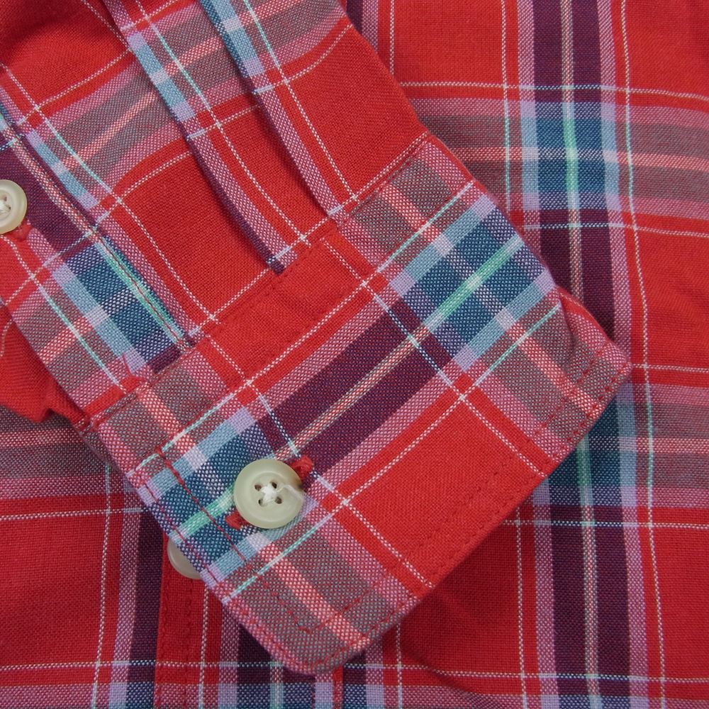 THE NORTH FACE ノースフェイス K-TY721 003076 70's 80's vintage チェック柄 茶タグ 長袖シャツ レッド系 M【中古】