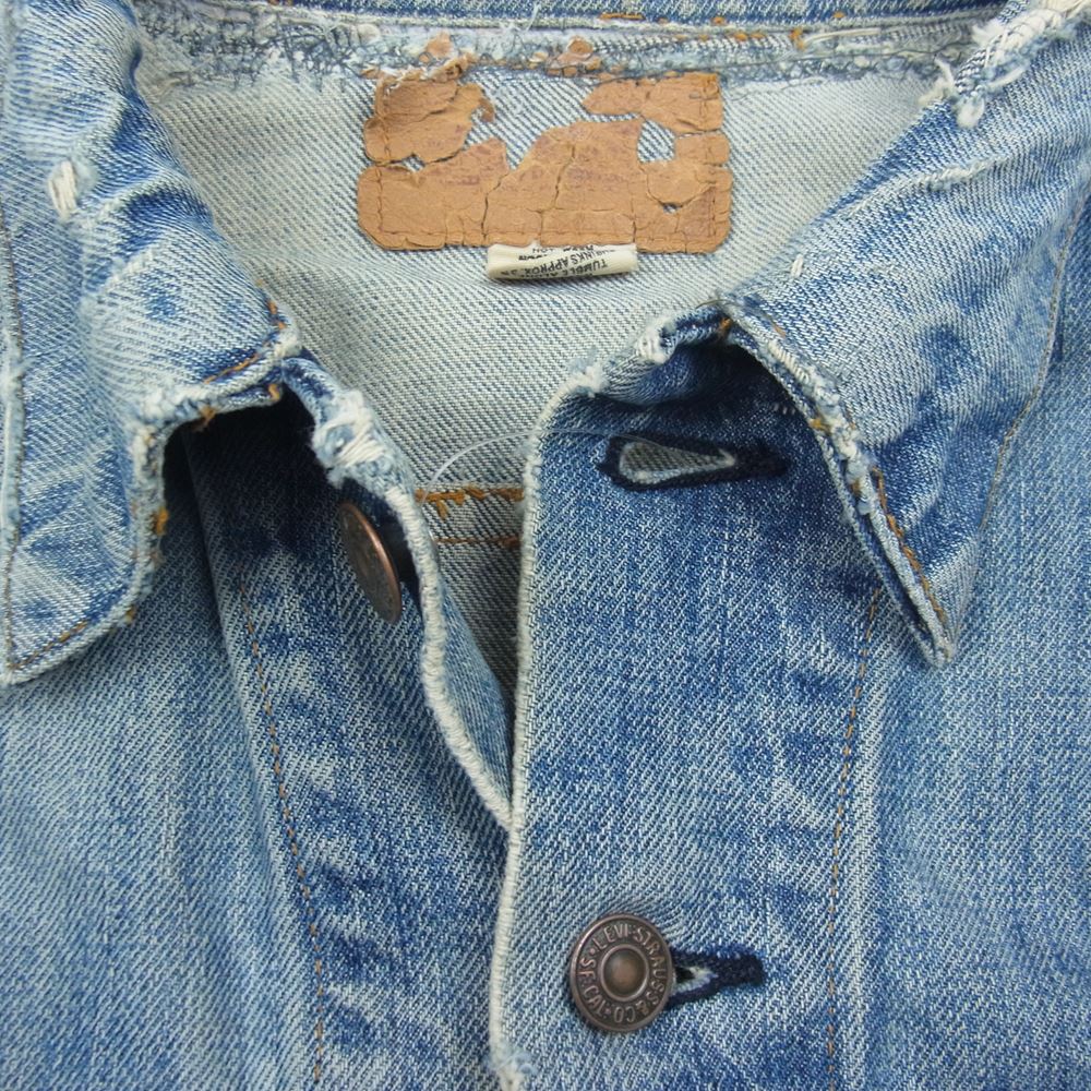 Levi's リーバイス 70s 70505 small e 刻印52 スモールE ケアタグ デニム トラッカー ジャケット インディゴブルー系【中古】