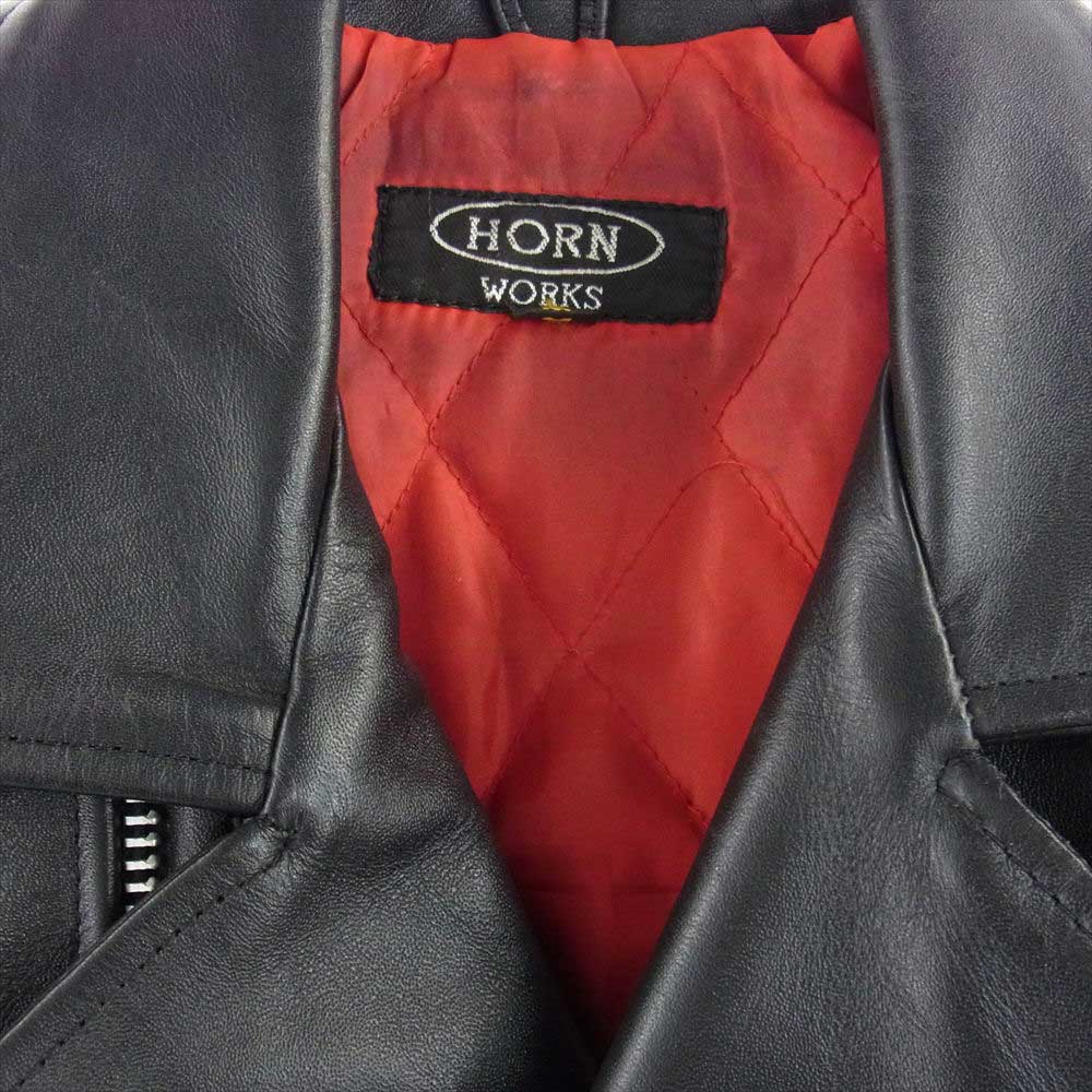 ホーン ワークス ダブル レザー ライダース ブラック系 M【中古】