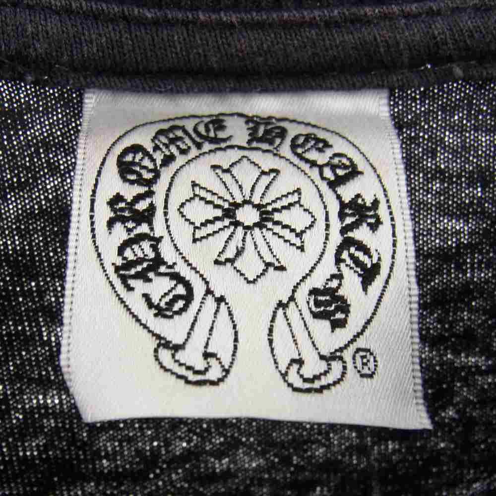 CHROME HEARTS クロムハーツ（原本無） USA製 ロングスリーブ 長袖 カットソー ポケット バックプリント  ブラック系 S【中古】
