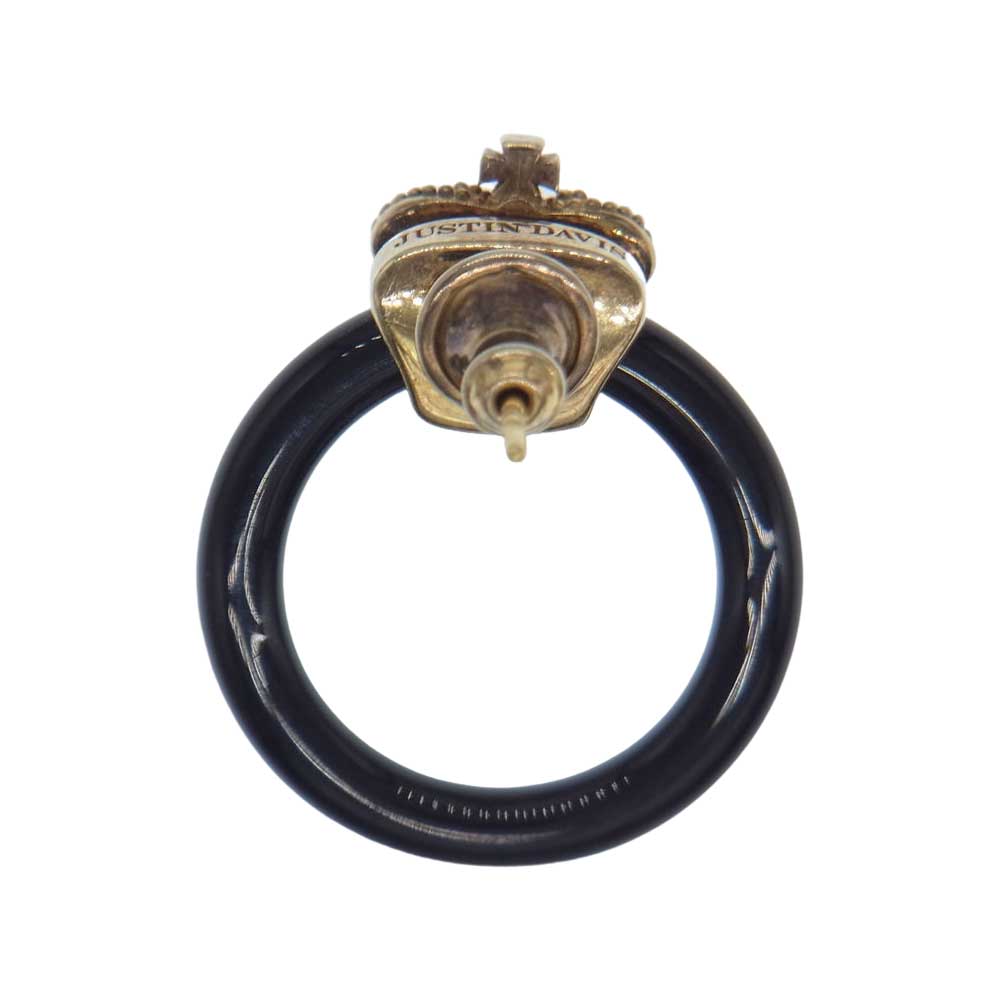 Justin Davis ジャスティンデイビス SEJ875 2 CAPTIVE SOUL ONYX オニキス フープ クラウン ピアス 片耳 ブラック系 ゴールド系【中古】