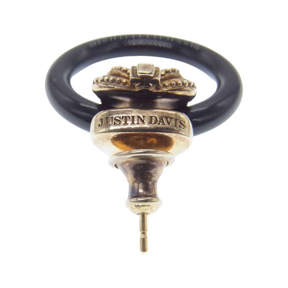 Justin Davis ジャスティンデイビス SEJ875 2 CAPTIVE SOUL ONYX オニキス フープ クラウン ピアス 片耳 ブラック系 ゴールド系【中古】