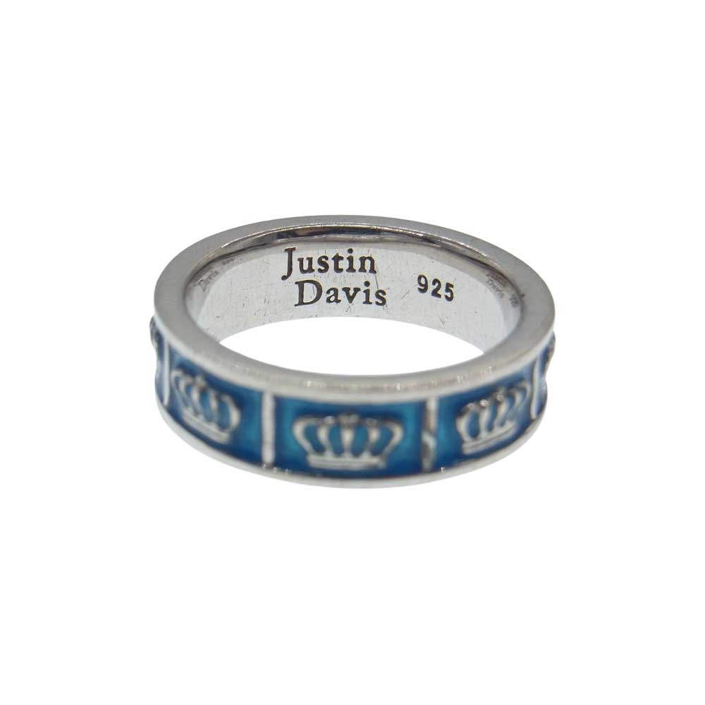 Justin Davis ジャスティンデイビス SRJ695 3 BLUE OBSESSION オブセッション クラウン ブルー リング シルバー系 ライトブルー系 9号【中古】