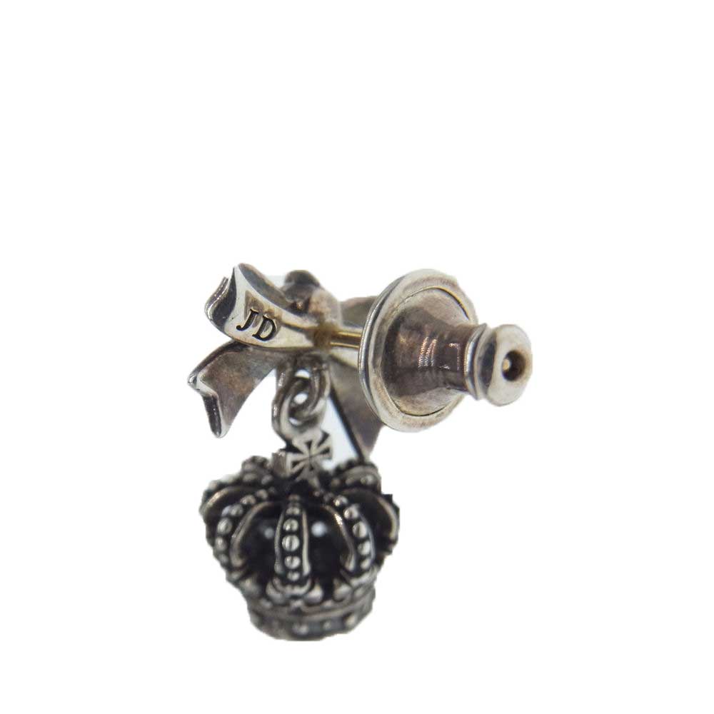 Justin Davis ジャスティンデイビス SEJ351 PETIT FADEIT プチ フェイドイット クラウン リボン ピアス 片耳 シルバー系【中古】