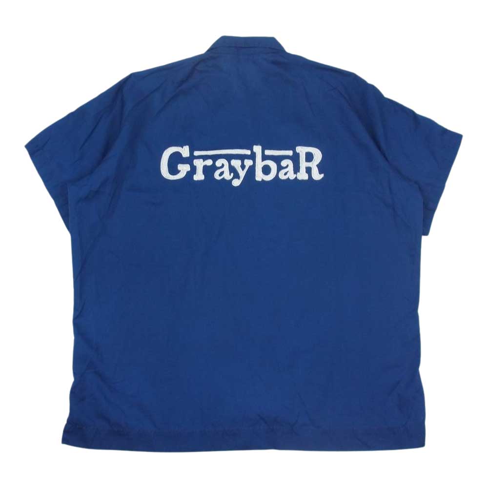 ヒルトン 70s 80s ヴィンテージ 半袖 ボーリング シャツ 刺繍 ネイビー系 L【中古】