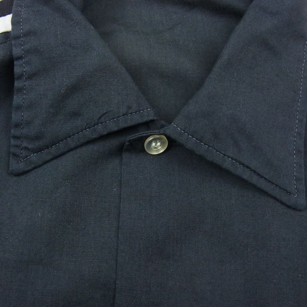 ヒルトン 70s 80s ヴィンテージ 半袖 ボーリング シャツ 刺繍  ブラック系 L【中古】