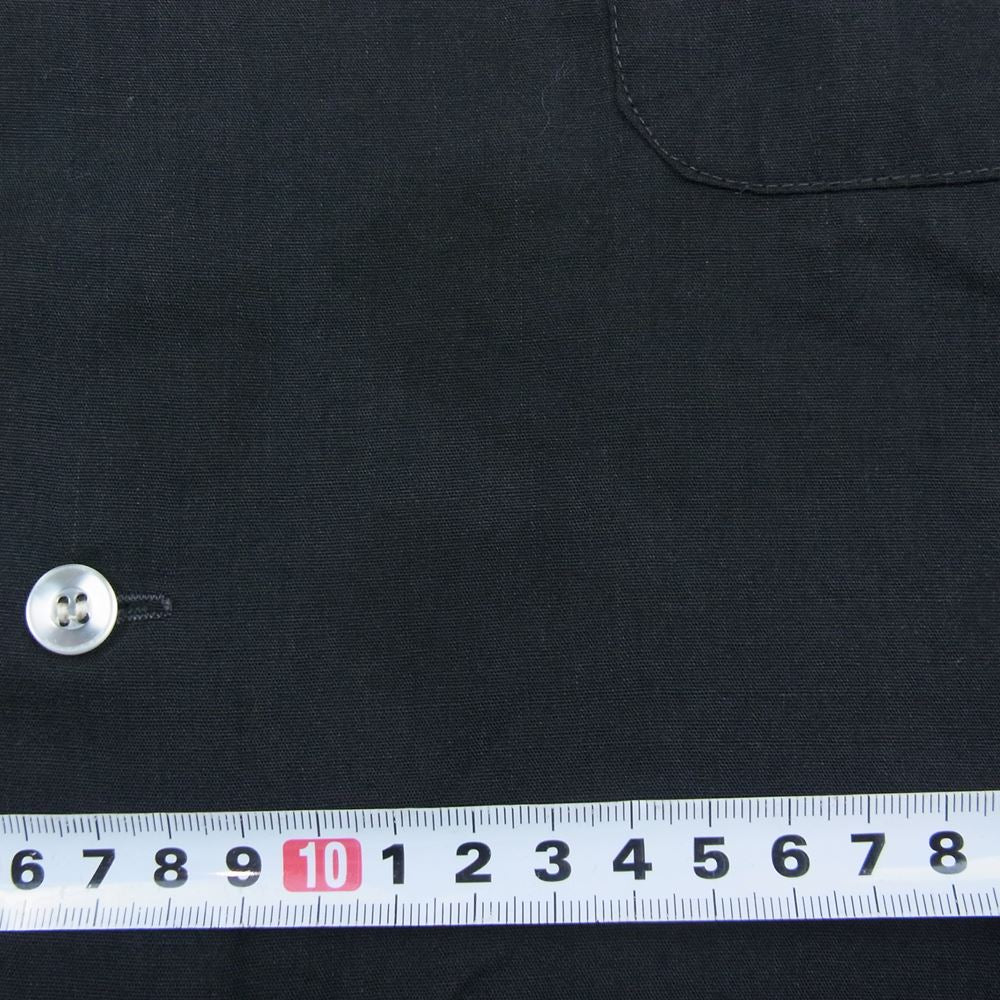 ヒルトン 70s 80s ヴィンテージ 半袖 ボーリング シャツ 刺繍  ブラック系 L【中古】