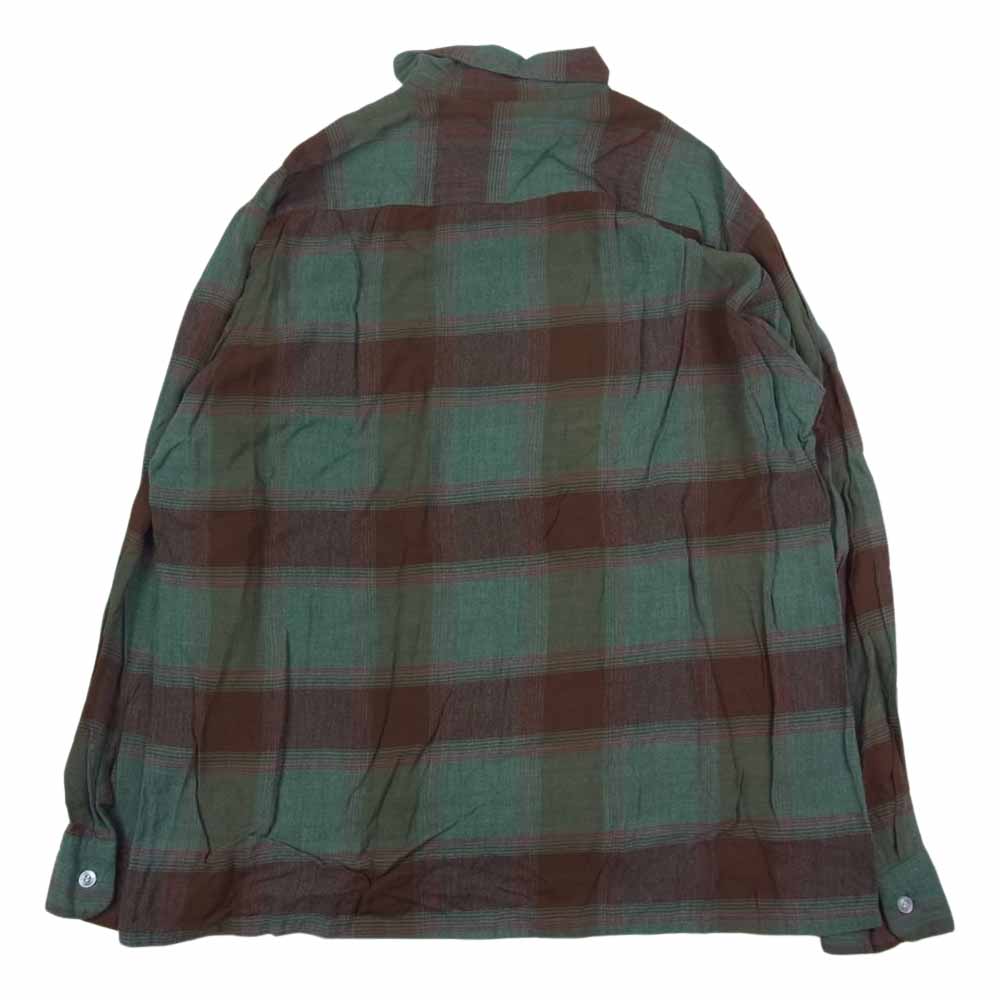 ペニーズ TOWNCRAFT タウンクラフト 長袖 チェック シャツ グリーン系 カーキ系 L【中古】