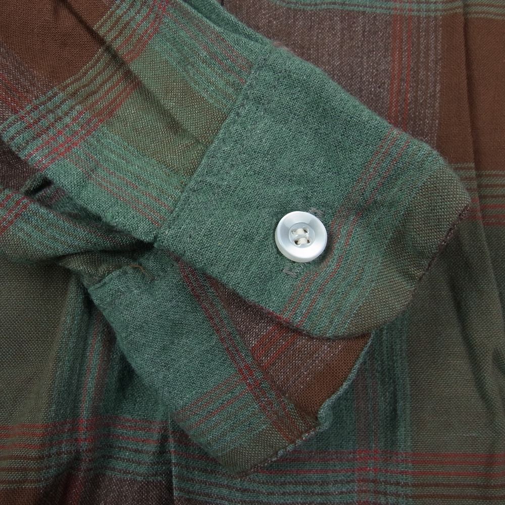 ペニーズ TOWNCRAFT タウンクラフト 長袖 チェック シャツ グリーン系 カーキ系 L【中古】