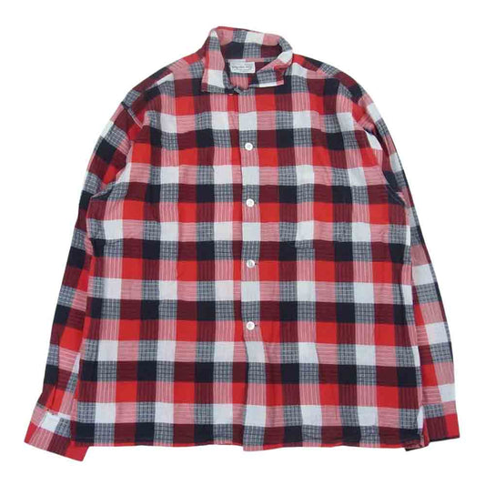 ガレーアンドロード 60s オープン カラー 長袖 チェック シャツ レッド系 L【中古】