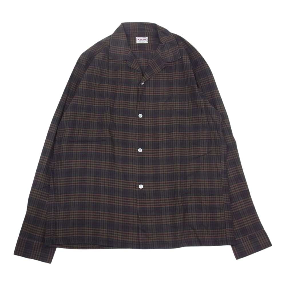マクレガー  60s オープン カラー チェック シャツ ブラウン系 L【中古】