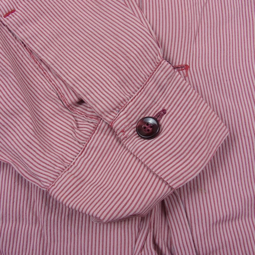 ペニーズ TOWNCRAFT タウンクラフト 長袖 ストライプ シャツ  レッド系 L【中古】